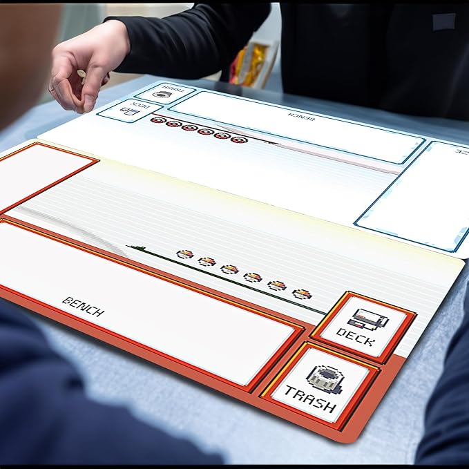 playmat Duel Mat Gaming Competition Pad Mat Card Binder Deck 23.6x13.7in (Blue)