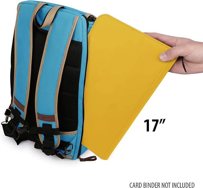 ENHANCE Designer Edition TCG Backpack - MTG Deck Bag Card Binder Space, TCG Deck Box Storage, MTG Playmat Holder - Card Storage Compatible with Magic the Gathering, Pokemon, Lorcana (Canvas Blue)