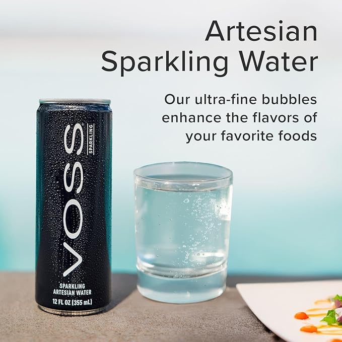 VOSS Artesian Sparkling Water Cans - 3 Pack of 8 – 24 Slim Cans - Pure Carbonated Water Refreshment - Perfect for Celebrations, Home, Office, On-the-Go Hydration