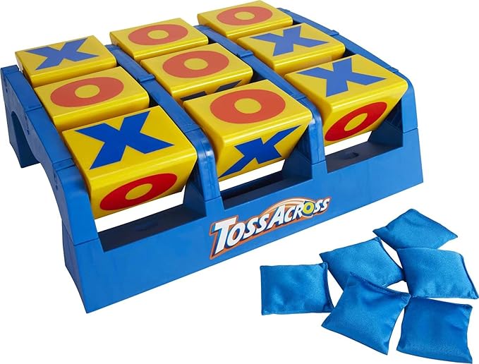 Mattel Games Toss Across Kids Outdoor Game, Bean Bag Throw for Camping & Family Nights, Get 3-in-a-Row for 2 to 4 Players
