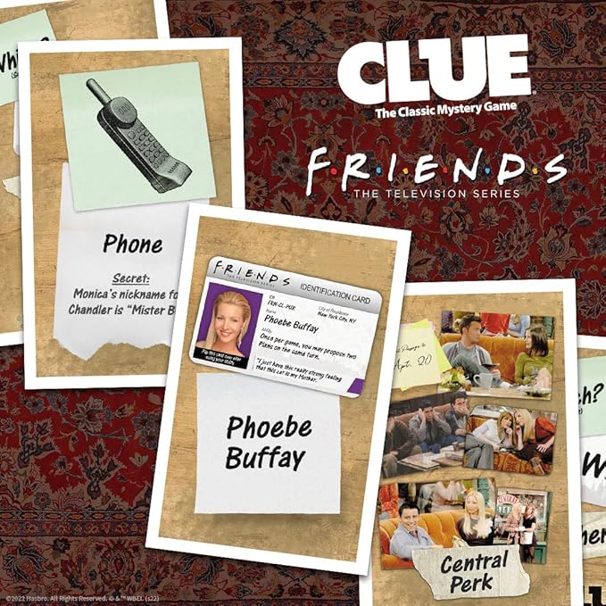 CLUE: Friends | Solve The Mystery in This Collectible Clue Game | Featuring Characters & Locations from Friends TV Sitcom Series | Officially-Licensed Friends TV Show Game & Merchandise