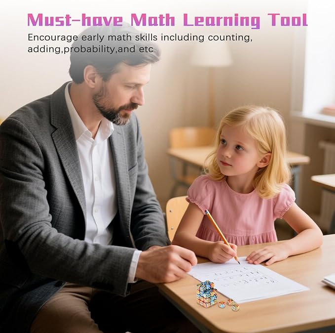 36 Pieces 12mm 6 Sided Mini Dice Set,Two Colours D6 Game Dice Set,6 Sided Standard Game Dice for Board Games Dice Games Classroom Teaching Dices Game,with Portable Gaming Box(Orange & Blue)