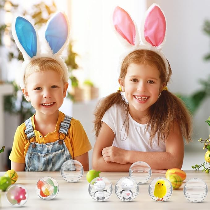 BESPORTBLE 100 Pcs Vending Machine Capsules, Gumball Capsule Small Empty Round Plastic Gumball Machine Containers for Prizes Party Favors (1 Inch)