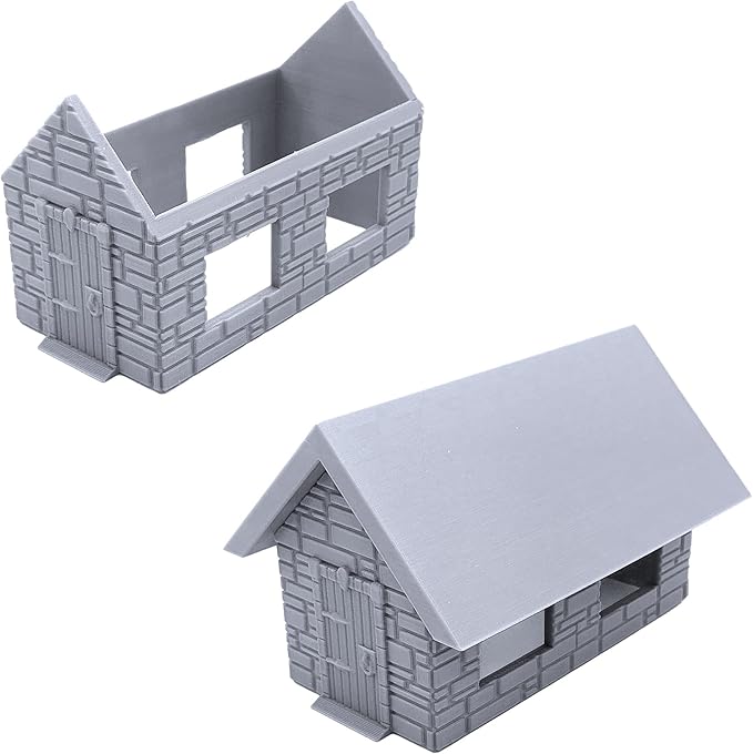EnderToys Stone Houses, Terrain Scenery for Tabletop 28mm Miniatures Wargame, 3D Printed and Paintable