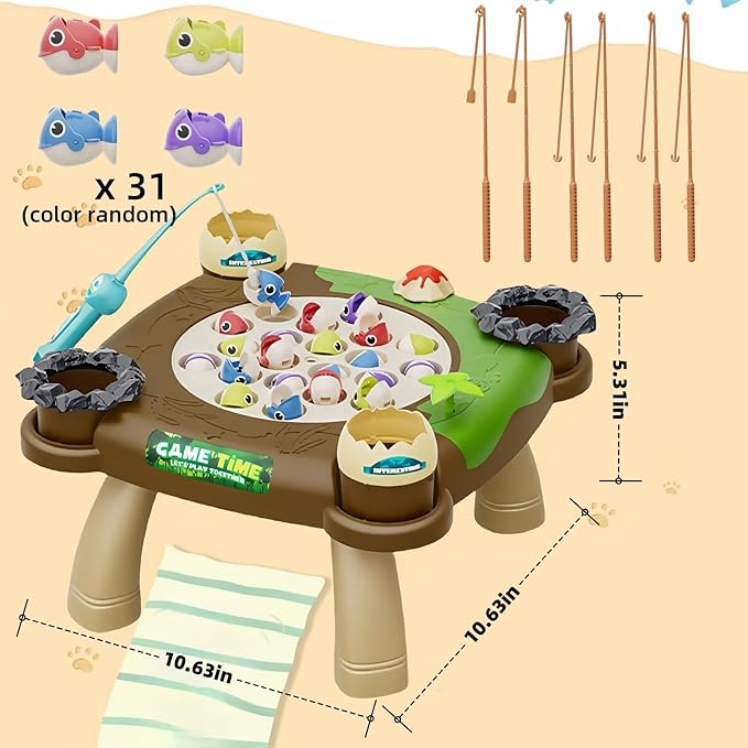 Magnetic Fishing Game for Kids Toddlers 3-8 Years Old, 47-Piece Fishing Toy Set, Fun Fishing Board Game, for 3-8 Year Old Boys Girls