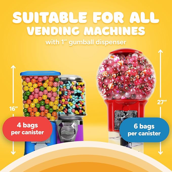 Gumballs for Gumball Machine - 1 Inch Candy Filled Gumballs - 1.7 Lb Gumball Machine Refills - 85 Pcs Candy Filled Large Gumballs Bulk - Bubble Gum Refill for Machine - Bulk Gum for Kids