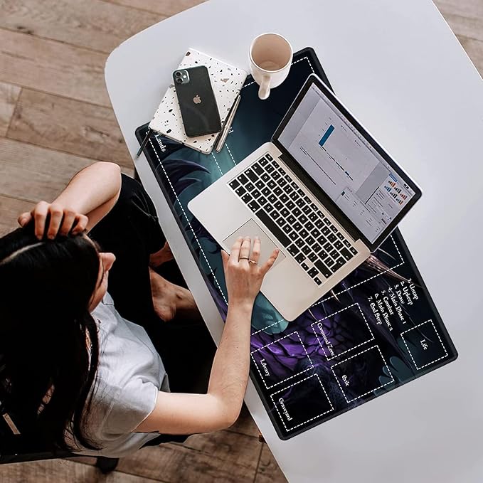 MTG Playmat Stitched with Magic Zone for MTG Card Game Playing, Commander Board Game Desk Mat Duel Mat Card Battles Binder Deck 24x14inches for Beginner, Dragon