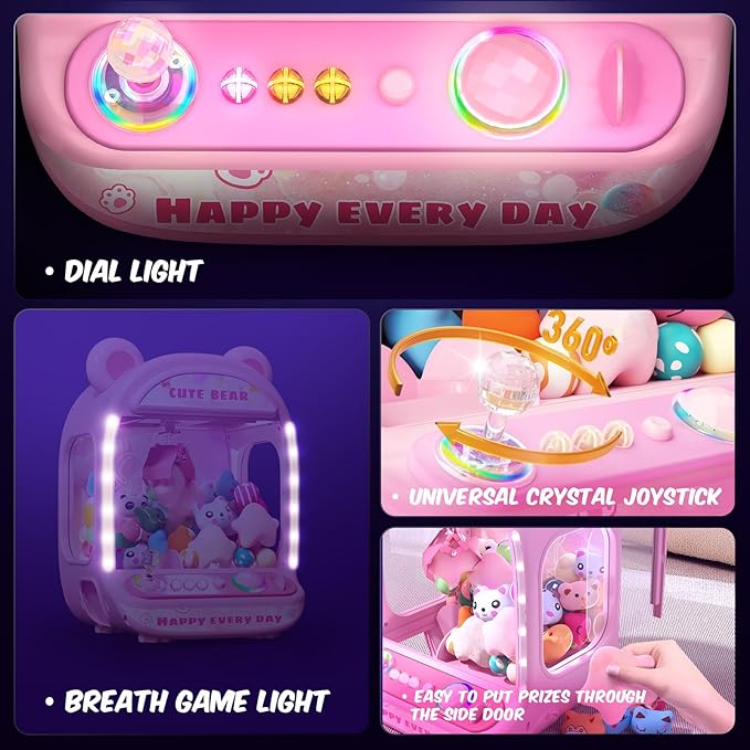 Skirfy Claws Machines for Kids,Unicorns Toys for Age 6+,Kids Games Mini Vending Machines with Squishys Toy Candy Dispenser,Claws Game Machine,Birthday Gifts for Girls Age 8-12