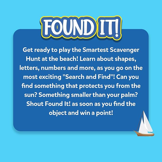 Skillmatics Scavenger Hunt Card Game - Found It Beach, Outdoor Learning Toys, Perfect for Boys, Girls and Families Who Love Board Games, 50 Waterproof Cards, Travel Game, Gifts for Ages 4, 5, 6, 7