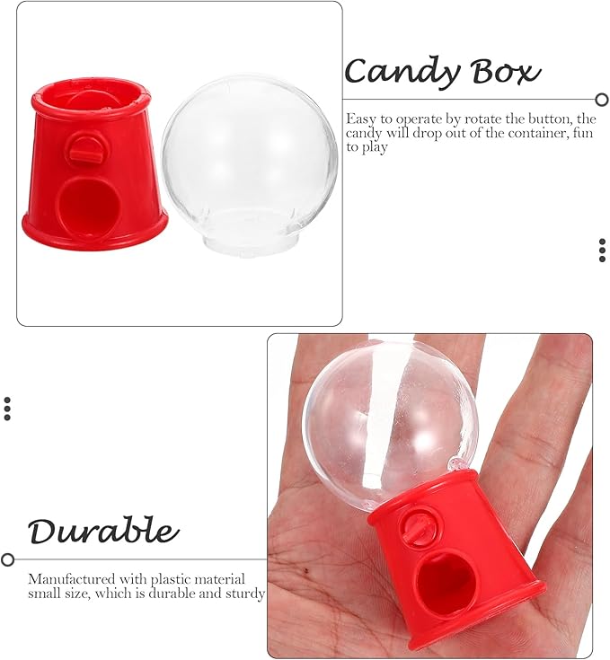 Amosfun 24pcs Mini Gumball Machines Plastic Candy Bank Twist Candy Bean Vending Machine Dispenser Easter Day Party Supply 2.79 X 2.75 X 1.37 Inches