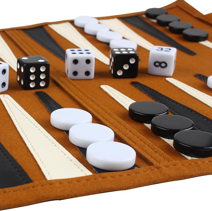 Andux Roll-up Leather Backgammon Board Game PGSLQ-01