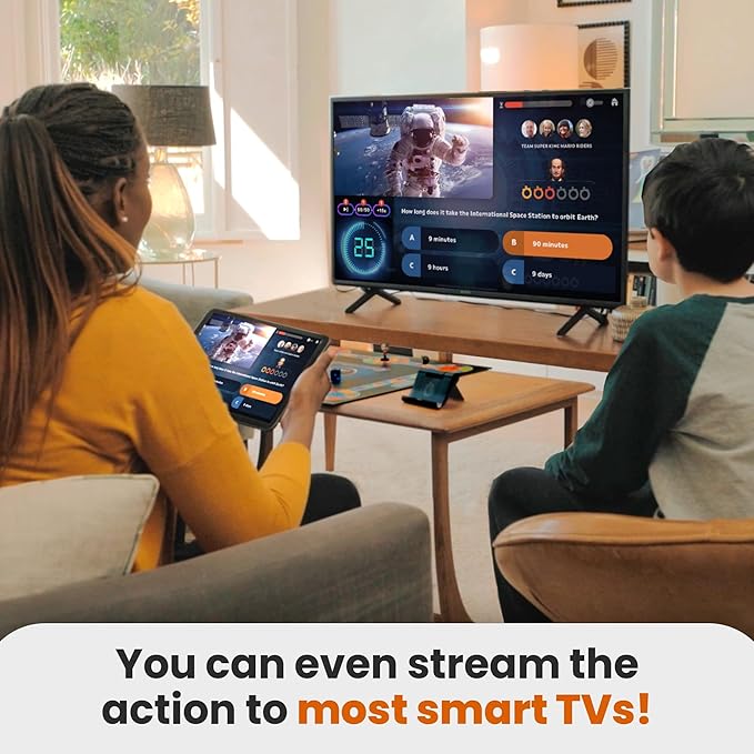 Outsmarted - The Live Quiz Show - 2025 Version - Remote Board Game - More than 10000 Multimedia Questions and Updates, Live TV Quiz Show, Family Game Night - Games for Adults, Teens and Kids - Ages 8+