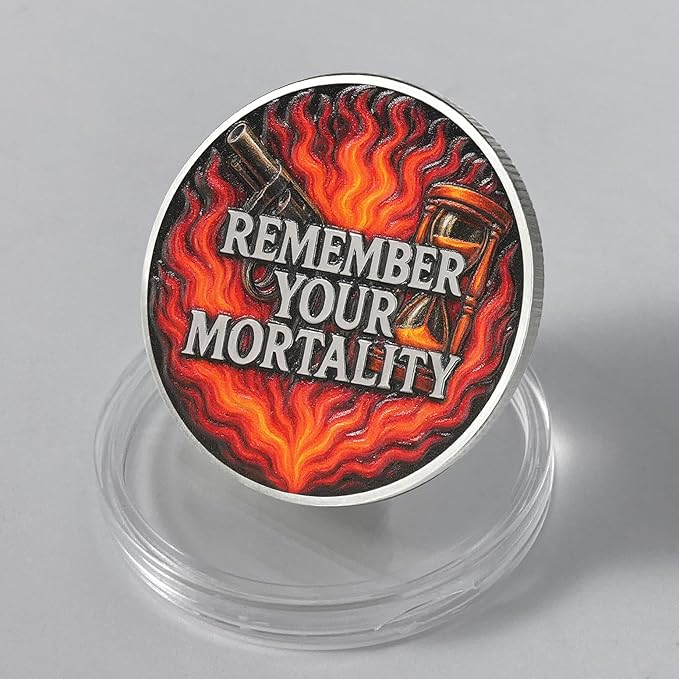 Memento Mori Coin Momento Mori Coin Skull Coin Stoic Gifts Memento Mori Calendar Living Memento Mori Amor Fati Coin (Musketeer Skull)