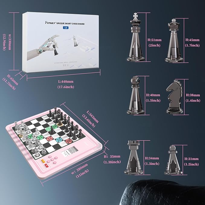 Electronic Chess Set, Computer Chess Game, Electronic Chess Board Game, Chess Set Board Game, Electronic Chess Set Game, Chess Sets Games Lovers, for Beginners Great Partner for Play and Practice.