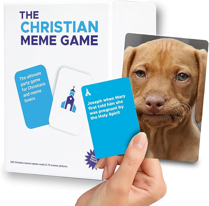 for Family Fun– Clean, Hilarious Bible Game with 75 Memes & 360 Faith-Based Captions – Family Meme Game, Christian Gift for Teens & Adults 10+, & Youth Group Bible Card Game