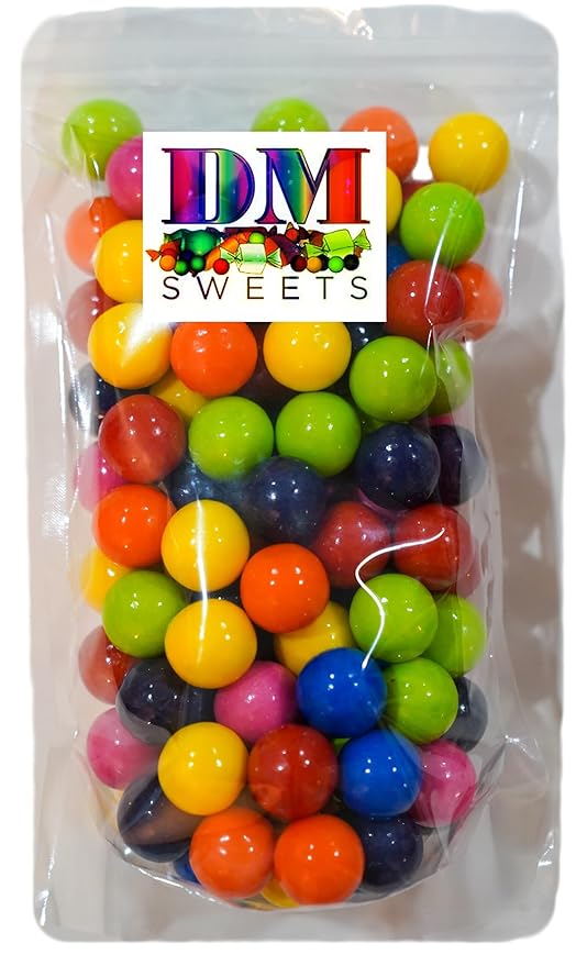 Assorted Rainbow Color Gumballs - 2 lbs of 1" Tutti Frutti Gumballs in Resealable Bag to Ensure Freshness. Perfect for Color Themed Parties or Candy Buffets