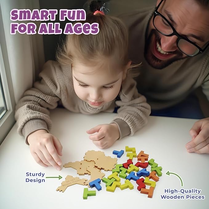 Sharp Brain Zone 3D Wooden Puzzle Cube (9Z 16T Style) | Colorful, Eco-Friendly Wooden Puzzle for Mental Stimulation, Focus, and Problem-Solving Fun | Challenging Brain Teaser for Adults and Kids