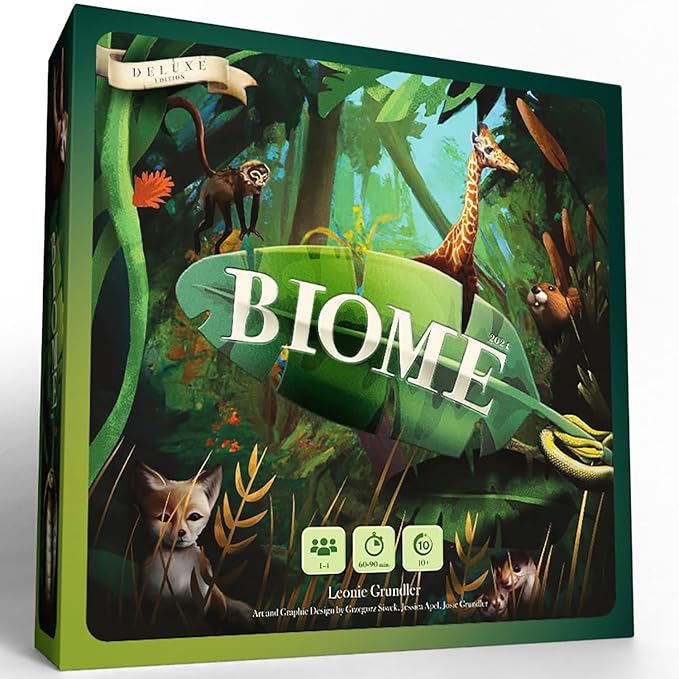 Biome Deluxe - Hand Management Board Game, Nature & Seasons, Strategy Tableau Building, Educational Game, Age 10+, 1-4 Players, 60+ Min