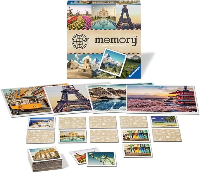 Ravensburger Travel Destinations Collector's Memory - Matching Picture Snap Pairs Game for Kids Age 3 Years and Up