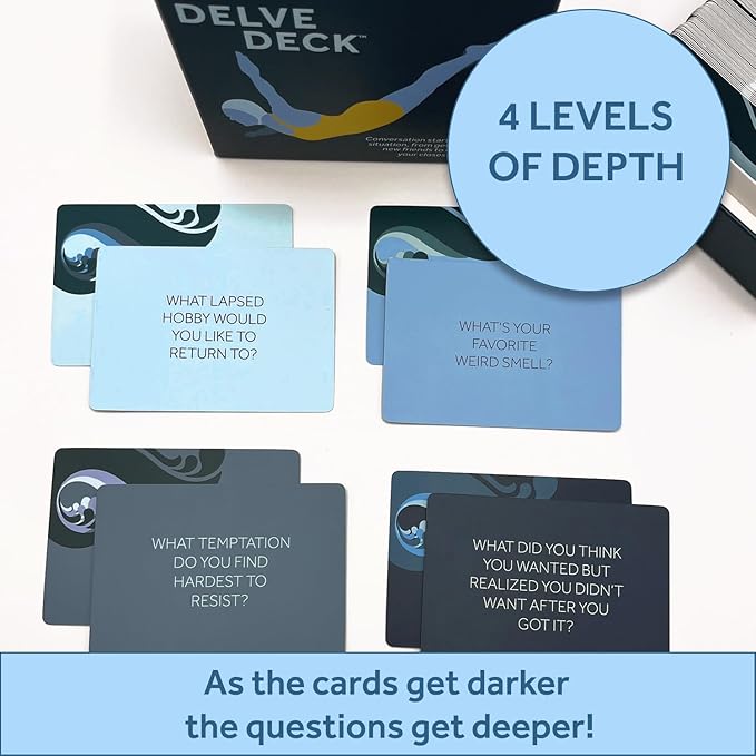 Boredwalk Delve Deck Conversation Cards for Couples, Adults, Family and Friends - Question Cards Therapy Game for Adults - Icebreaker Game - First Date Card Game