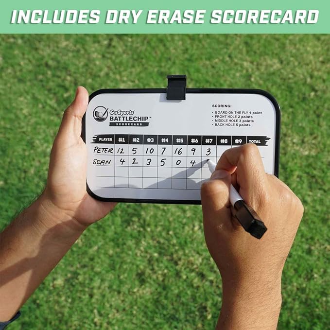 GoSports BattleChip PRO Golf Cornhole Game - Includes 4 ft x 2 ft Chipping Target, 16 Foam Balls, Hitting Mat, and Scorecard