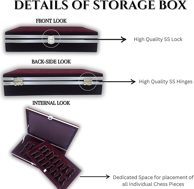 Handcrafted Premium Marble Chess Pieces Set – Elegant 32-Piece Replacement for 12-15 Inch Chess Boards Storage Box (Multi and Coral)