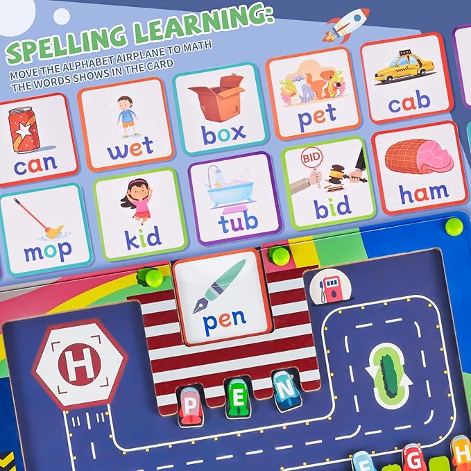 Double Side Alphabet Magnet Maze Toys, Alphabet & Number Puzzle Toddler Toys for Ages3-6 for Boys and Girls