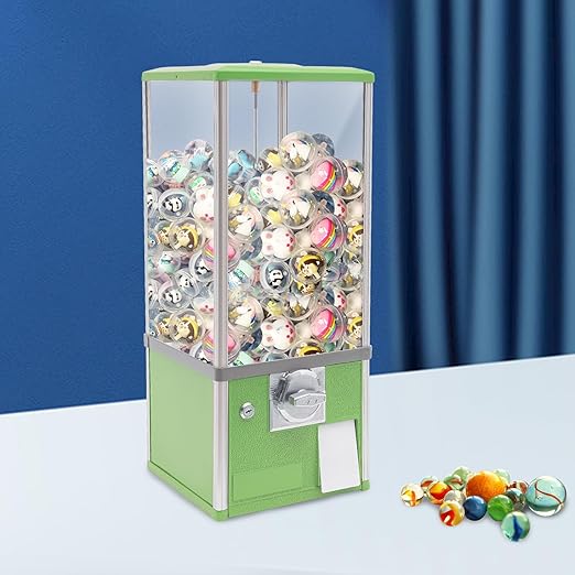 Vending Machine, Gumball Bank Gumball Machines, Mini Vending Machines, Toy Vending Machine for Perfect for Birthdays, Christmas and Kiddie Parties 10.24x10.24x25.2 in (Light Green)