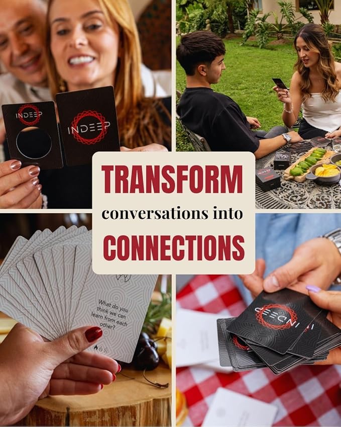 Couples Game - Unique Conversation Cards w/Deeper Challenge Layer - Romantic Couple Games for Date Night, Intimacy & Connection - Couples Gift for Him & Her - Anniversary or Valentine’s Day