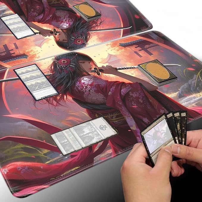 Board Game for TCG Playmat Table Mats Games Size 60X35 cm Mousepad Compatible for MTG RPG CCG Trading Card Game Play mats with 6 Dice (Playmat 126)