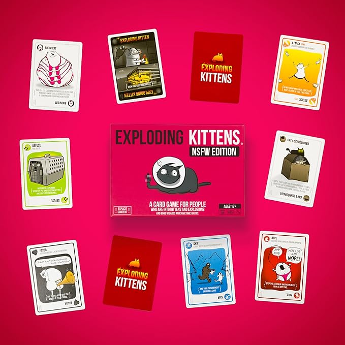 NSFW by Exploding Kittens - Card Games for Adults & Teens - A Russian Roulette Card Game (Package May Vary)