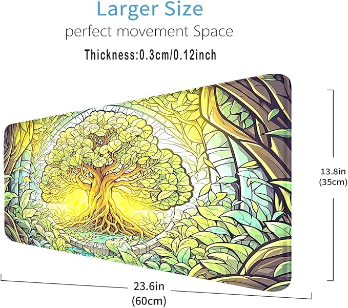MTG Playmat- Stitched Edges Forest TCG Playmat-Non-Slip Landscape Play Mat Smooth Surface Rubber Base Board Game Mousepad 24x14 inches for Trading Card Game Playing with Storage Bags