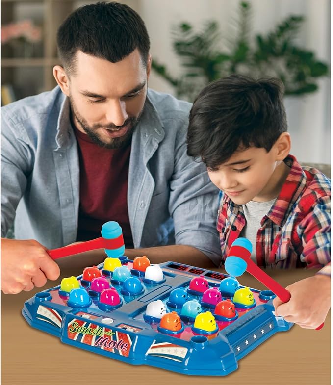 Retro Arcade: Electronic Smash-A-Mole - Tabletop Game, Moles Light Up, 4 Playing Modes, 1-2 Players, Ages 6+