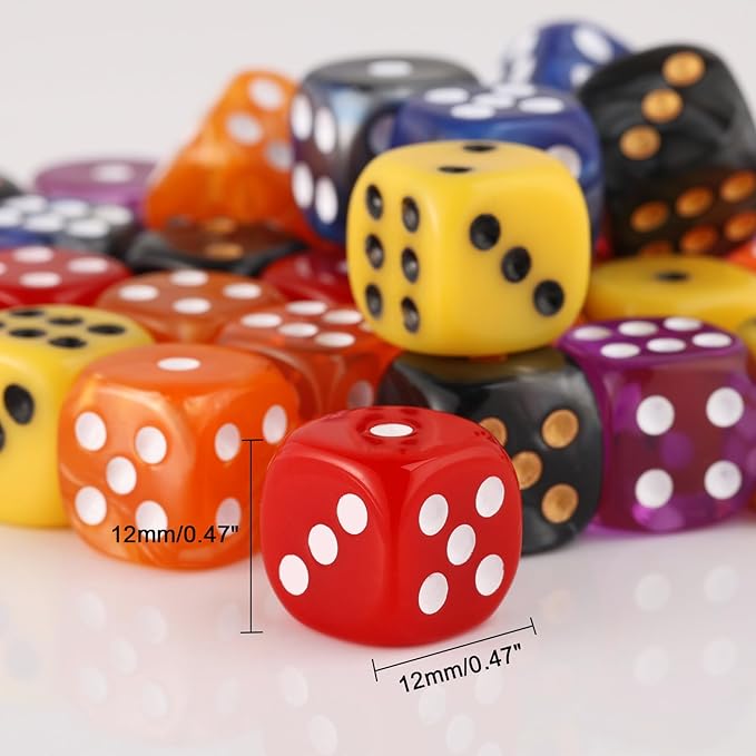 36 Pieces 12mm 6 Sided Mini Dice Set,D6 Game Dice Set,6 Sided Standard Game Dice for Board Games Dice Games Classroom Teaching Dices Game, with Portable Gaming Box(Red)