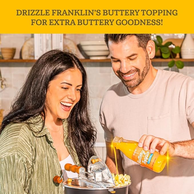 Franklin’s Gourmet Popcorn Organic Popcorn Kernels for Popping - 28oz Tub - Made in USA, Non-GMO & All-Natural - Old Fashioned Unpopped Popcorn Kernels for Popcorn Machine