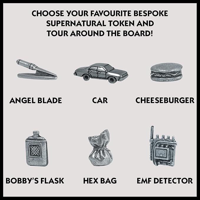 Winning Moves Supernatural Monopoly Board Game, Join The Winchester Brothers Sam and Dean, Advance to Vampire and Werewolf and Trade Your Way to Success, for Ages 16 and up