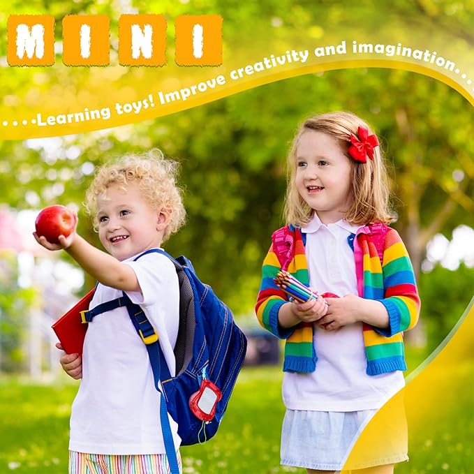 Chinco 24 Pieces Kids Mini Magnetic Drawing Board for Backpack Keychain Clip Erasable Mini Doodle Boards Toys for Party Colorful Writing Sketch Painting Pad Set Classroom Reward Supplies(Classic)