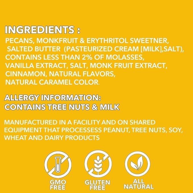 School Yard Snacks Keto Maple Candied Nuts Snack - Vegan Diabetic Healthy Pecan Nut Mix - 1 Net Carb Per Serving, Zero Sugar Added - Keto Snacks & Low Carb Food (6.5 oz - 2 Count)