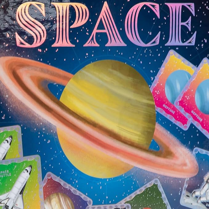 eeBoo: Shiny Space Memory & Matching Game - 24 Pairs to Match & Memorize, Colorful Tiles, Encourages Recognition, Concentration Skills, Kids Ages 5+
