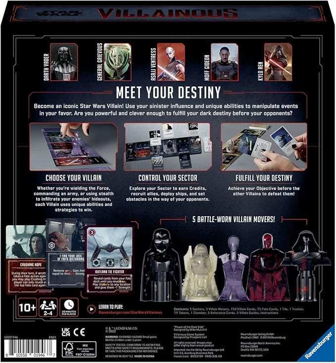 Ravensburger Star Wars Villainous: Power of The Dark Side - Engaging Strategy Game | Immersive Star Wars Universe Experience | Unique Villain Objectives | Perfect for Ages 10+, 2-4 Players