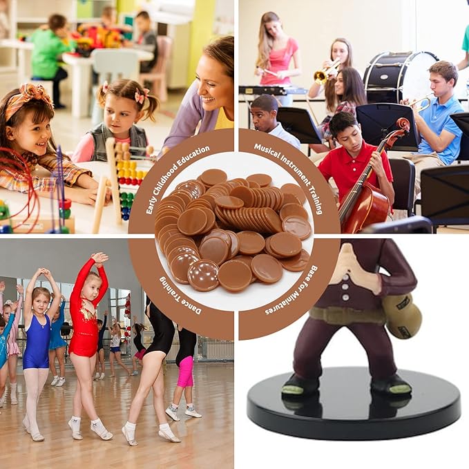 Set of 100 Opaque Plastic Learning Counters Mini Poker Chips Game Tokens with Storage Box (Chocolate, 1.58 Inch)