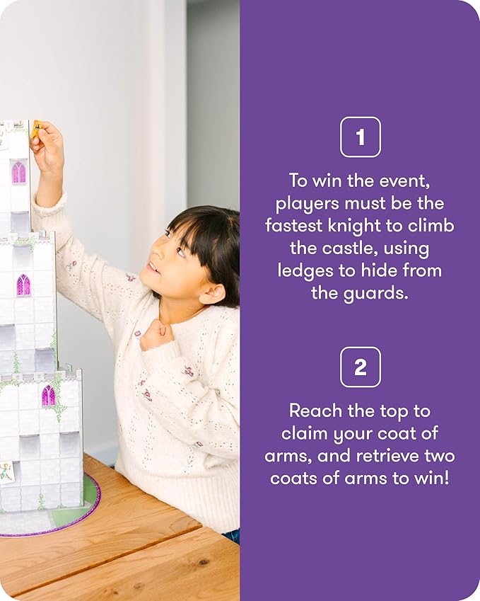 SimplyFun The Climbing Knights - Exciting Castle Climbing Strategy Board Game - Fine Motor Skills - Educational Fun with Magnetic Knights, Guard Pawns, & Premium Components - 2-4 Players, Ages 8 & Up