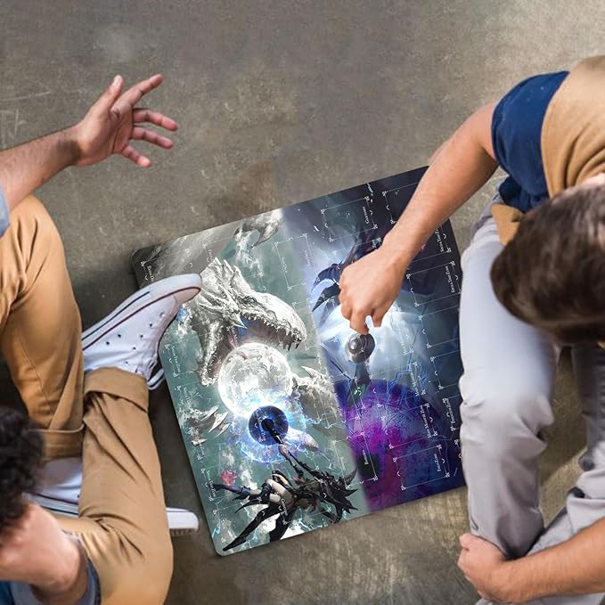 Card Rubber Mat - 2 Player, Square playmat for Gamer 60x60cm/23.6x23.6inch