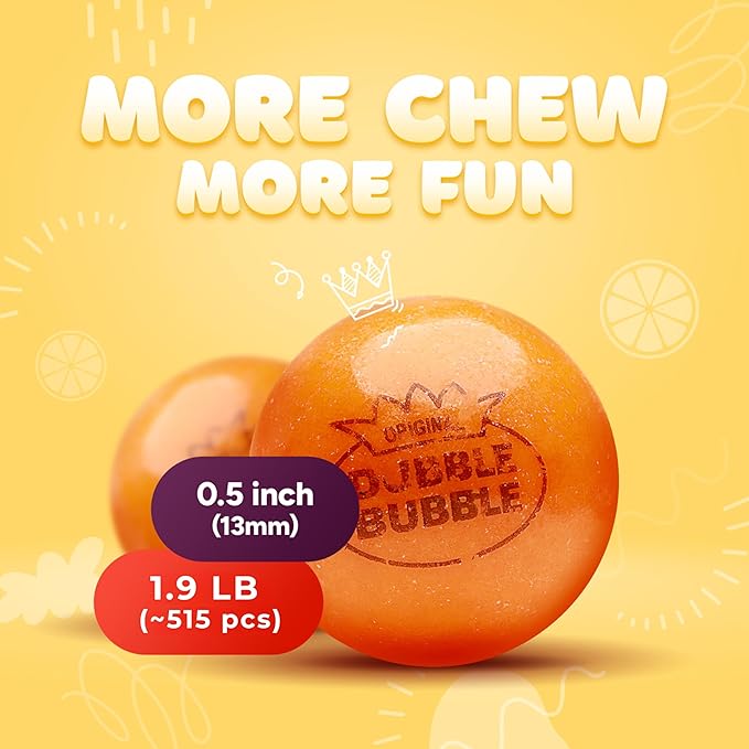 Gumballs for Gumball Machine - 0.5 Inch Gum Balls - Chewing Bubble Gum - 1.9 LB Kids Gum Bulk Gumball Machine Refills - 515 Pcs Little Gumballs