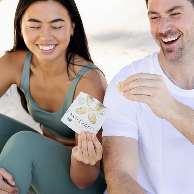 POSHI Marinated Artichoke Hearts with Basil and Thyme – On-the-Go Snack or Salad Toppers – All natural, Non-GMO Vegan, Keto, Low Carb, Gluten Free (10 Pack, 1.58 oz)