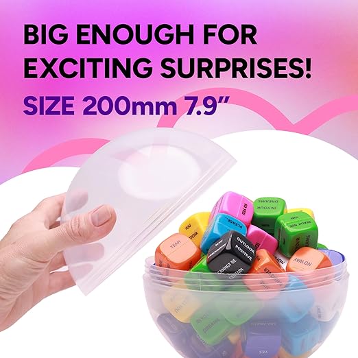 Big Claw Machine Capsules Clear Balls Plastic Sphere Large Party Favor Containers Round 5 pcs 7.9 inch - Jumbo Plastic Christmas Ornaments Extra Large Gift Box Craft Party Supplies Vending Capsules