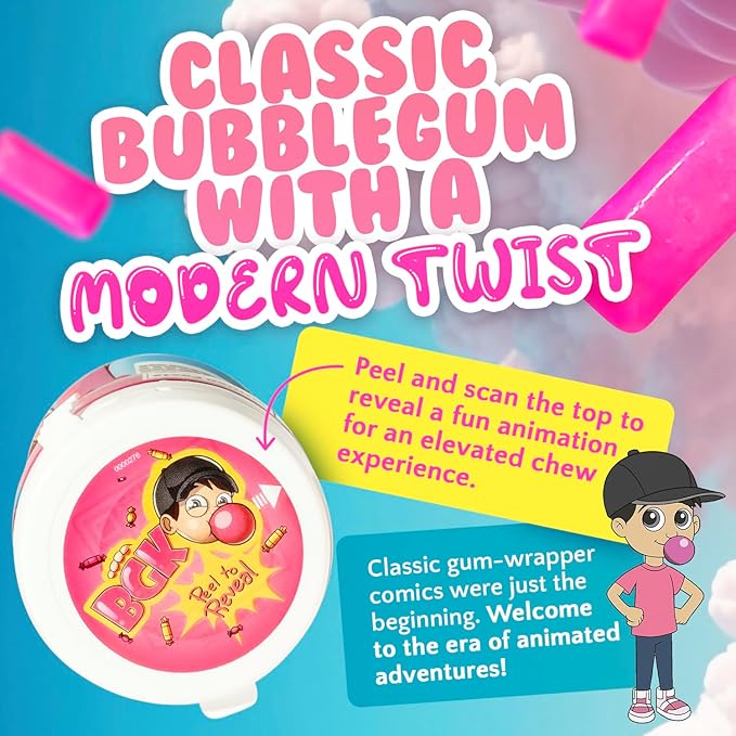 Bubblegum Kids Sugar-Free Gum - Classic Bubblegum Flavor Sugar Free - Bubble Gum for Kids and Adults Craving Nostalgia - Vegan and Kosher Friendly, Parent Approved - Pack of 6