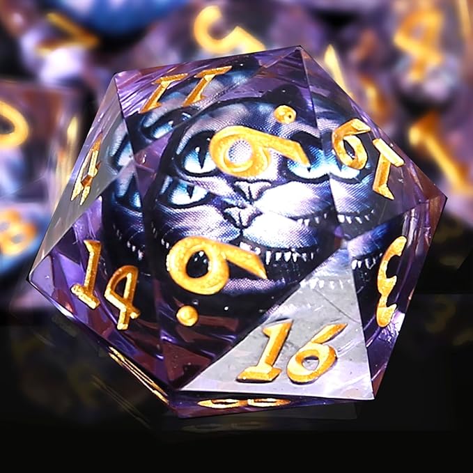 Liquid Core Dragon Eye D&D Dice Set,Polyhedral Dice for Dungeons and Dragons TTRPG