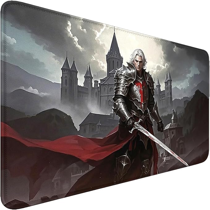 MTG Playmat- Stitched Edges Forest TCG Playmat-Non-Slip Landscape Play Mat Smooth Surface Rubber Base Board Game Mousepad 24x14 inches for Trading Card Game Playing with Storage Bags