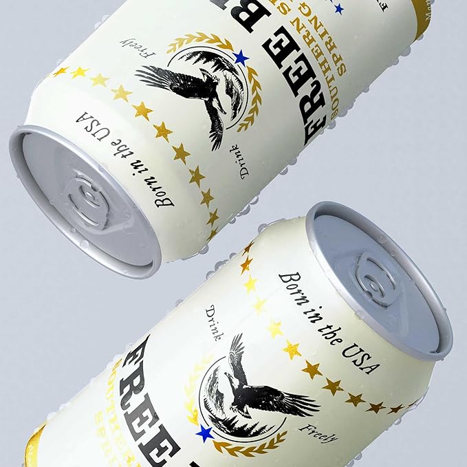 Free Bird Southern Sparkling Spring Water - 12 Pack, 12oz Cans, Zero Calories, Unflavored Carbonated, Crisp & Bubbly, Blue Ridge Mountain, Shelf-Stable Sparkling Drink